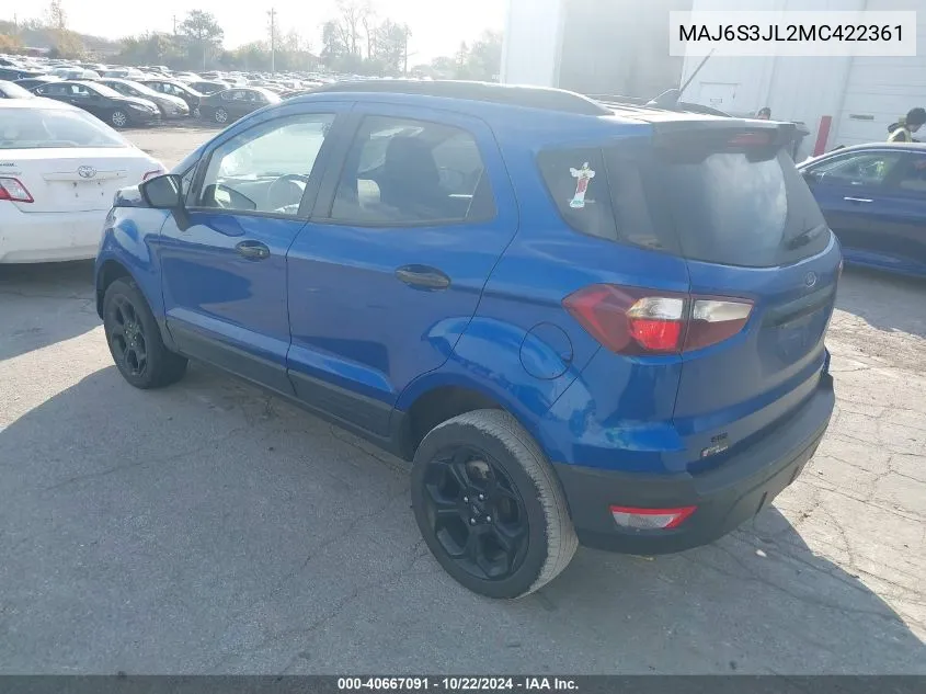 2021 Ford Ecosport Ses VIN: MAJ6S3JL2MC422361 Lot: 40667091