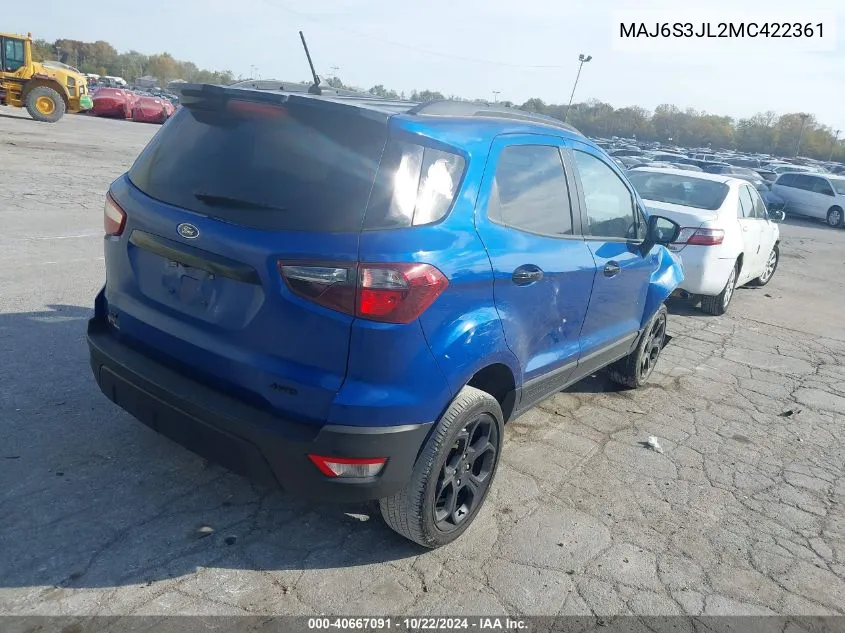 2021 Ford Ecosport Ses VIN: MAJ6S3JL2MC422361 Lot: 40667091