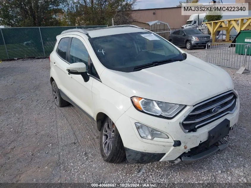 2021 Ford Ecosport Titanium VIN: MAJ3S2KE9MC422340 Lot: 40668657