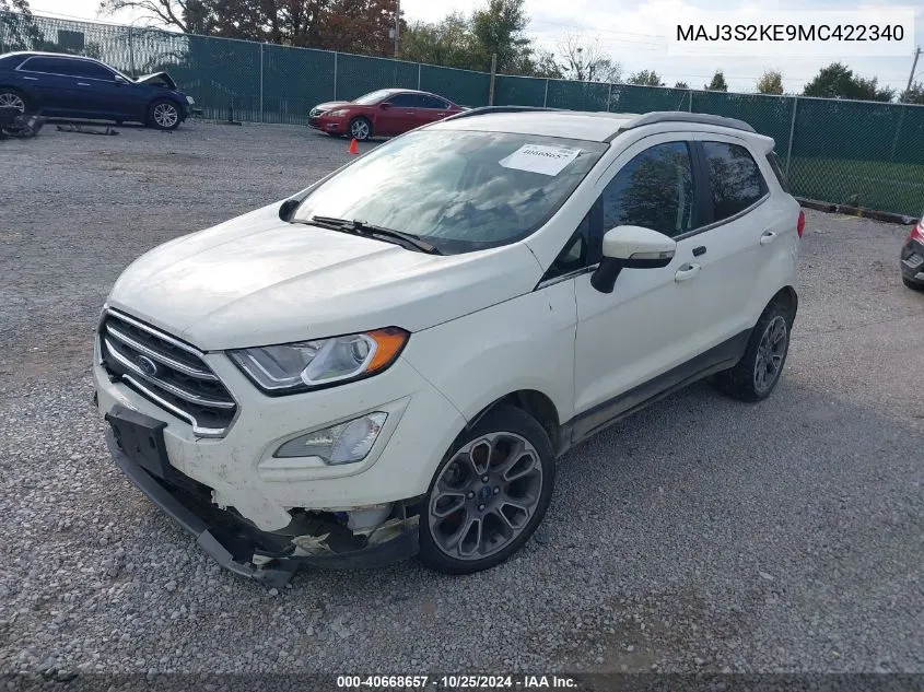 2021 Ford Ecosport Titanium VIN: MAJ3S2KE9MC422340 Lot: 40668657