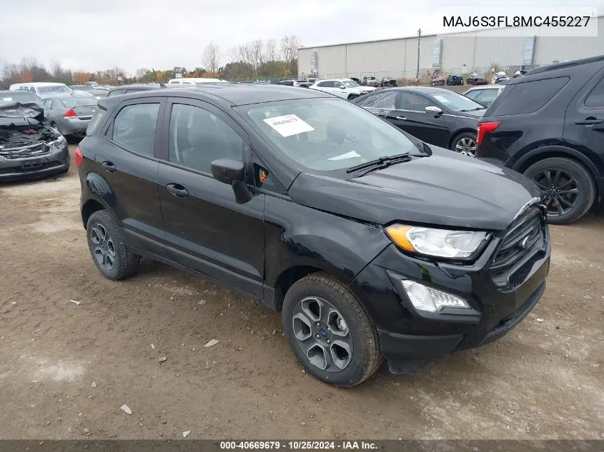 2021 Ford Ecosport S VIN: MAJ6S3FL8MC455227 Lot: 40669679