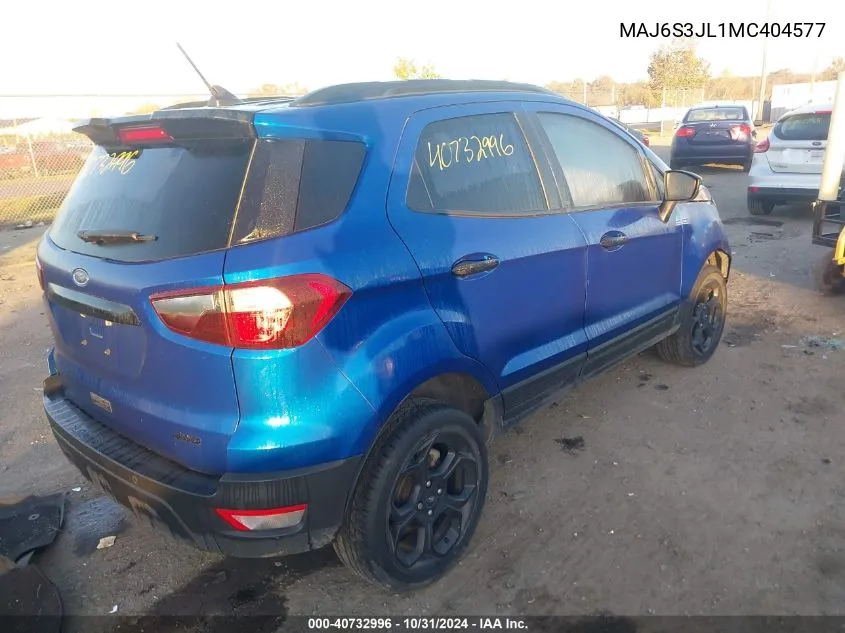 2021 Ford Ecosport Ses VIN: MAJ6S3JL1MC404577 Lot: 40732996