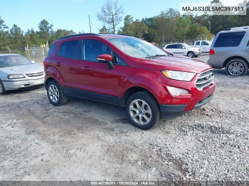 2021 Ford Ecosport Se VIN: MAJ6S3GL5MC397513 Lot: 40735051