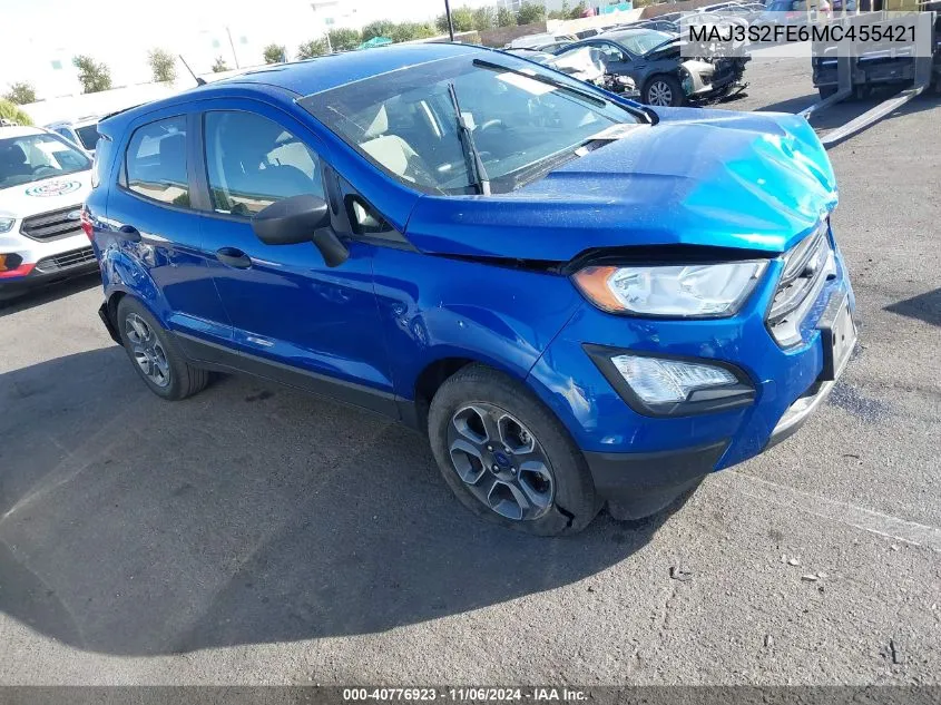 2021 Ford Ecosport S VIN: MAJ3S2FE6MC455421 Lot: 40776923