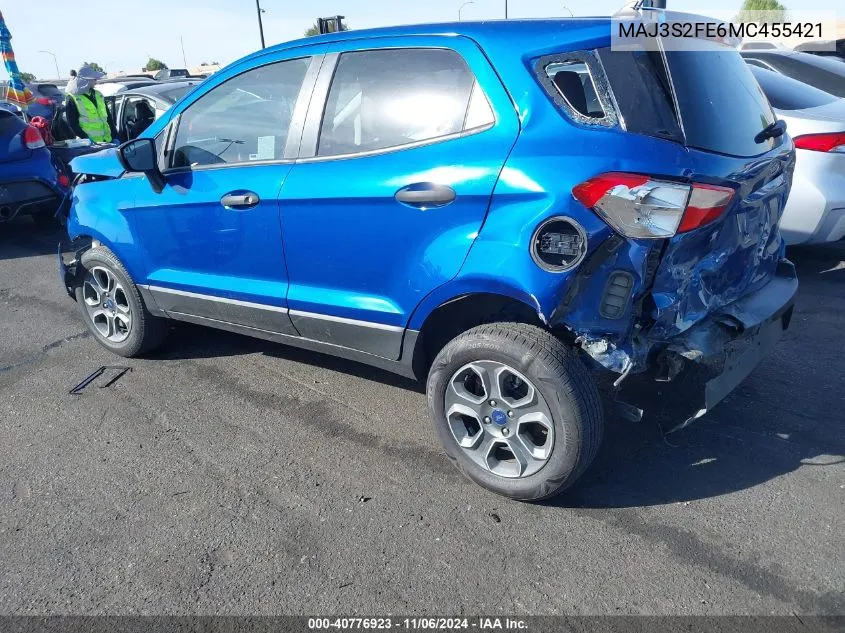 2021 Ford Ecosport S VIN: MAJ3S2FE6MC455421 Lot: 40776923