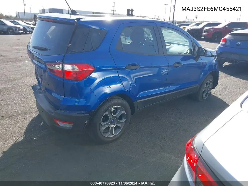 2021 Ford Ecosport S VIN: MAJ3S2FE6MC455421 Lot: 40776923