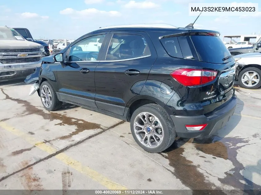 2021 Ford Ecosport Titanium VIN: MAJ3S2KE9MC453023 Lot: 40820069