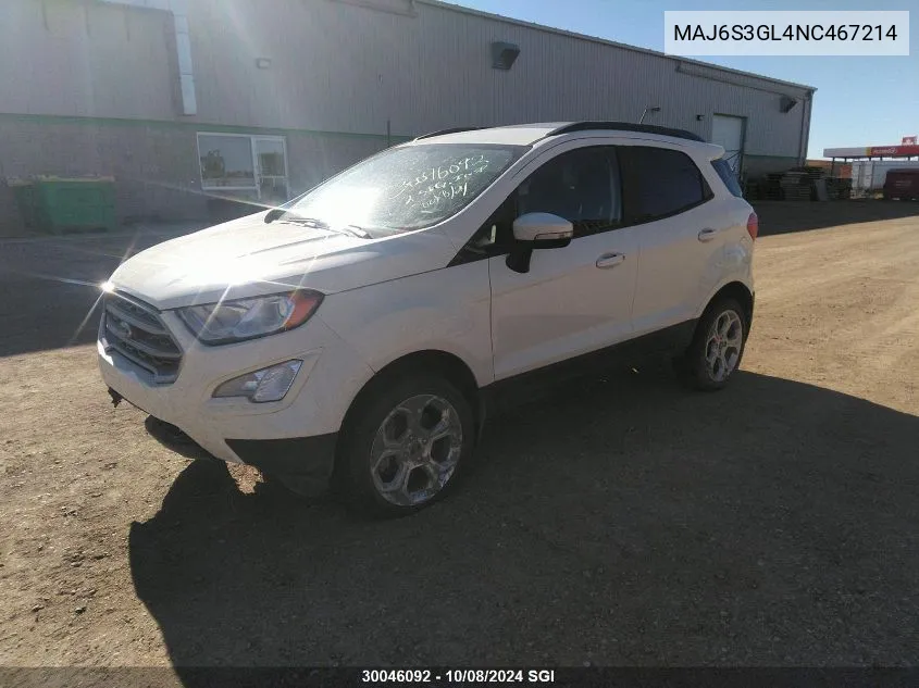 MAJ6S3GL4NC467214 2022 Ford Ecosport Se