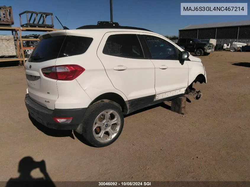 MAJ6S3GL4NC467214 2022 Ford Ecosport Se