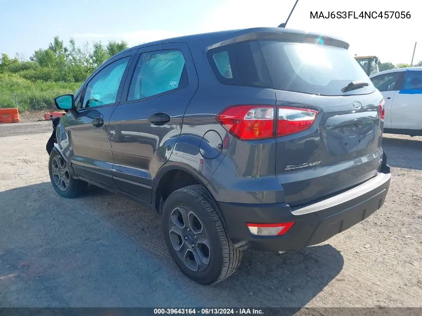 2022 Ford Ecosport S VIN: MAJ6S3FL4NC457056 Lot: 39643164