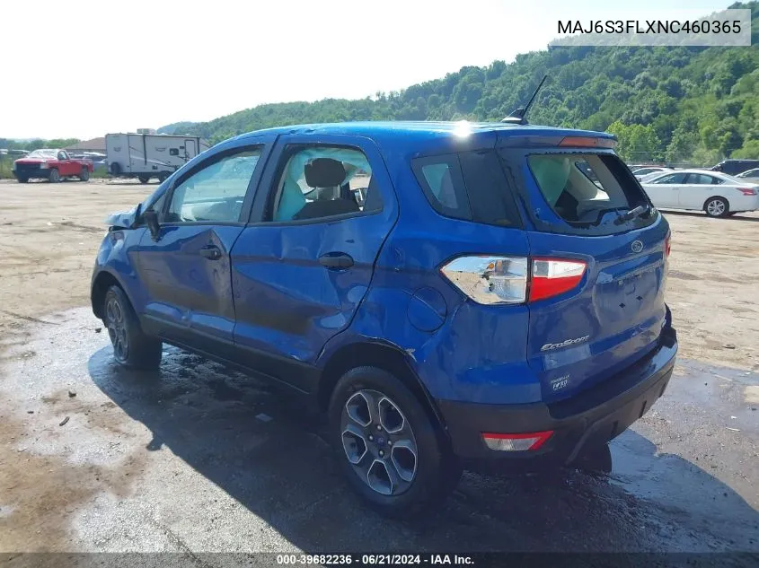 2022 Ford Ecosport S VIN: MAJ6S3FLXNC460365 Lot: 39682236