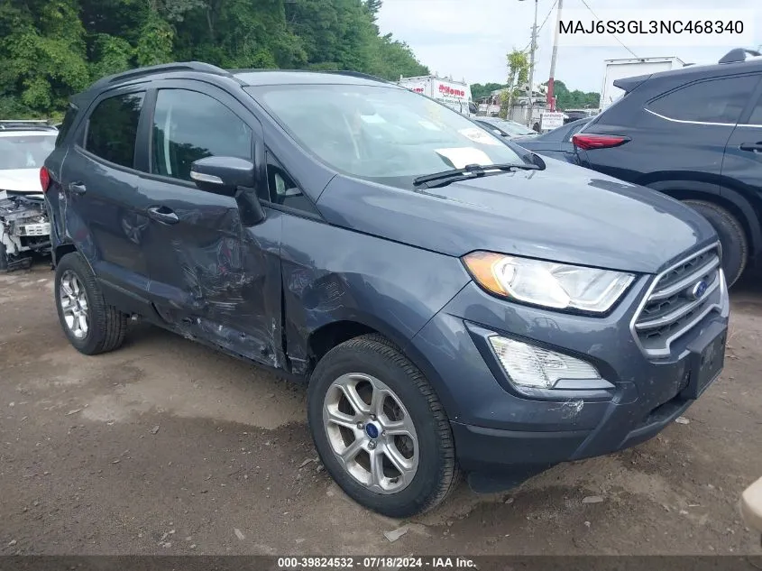 2022 Ford Ecosport Se VIN: MAJ6S3GL3NC468340 Lot: 39824532