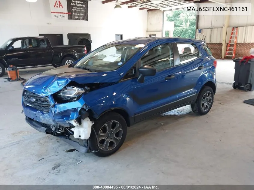 2022 Ford Ecosport S VIN: MAJ6S3FLXNC461161 Lot: 40004495