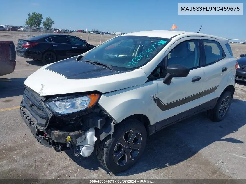 2022 Ford Ecosport S VIN: MAJ6S3FL9NC459675 Lot: 40054671