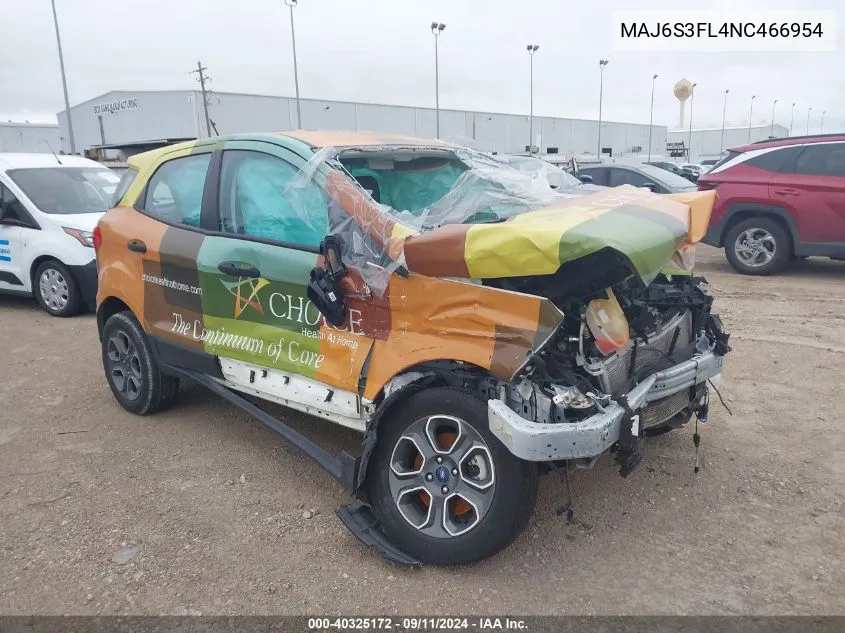 MAJ6S3FL4NC466954 2022 Ford Ecosport S