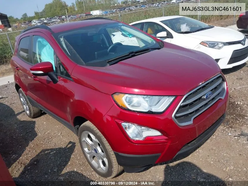 2022 Ford Ecosport Se VIN: MAJ6S3GL3NC461601 Lot: 40330798