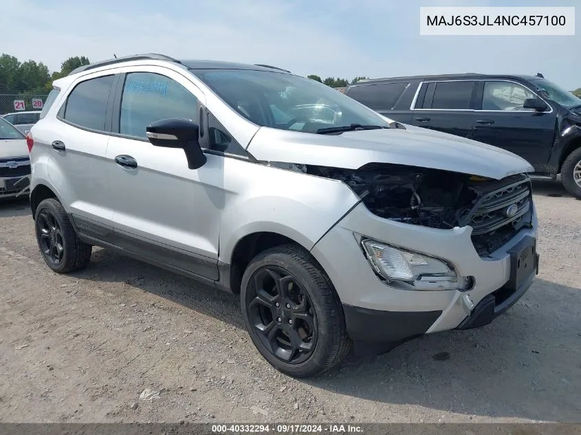 2022 Ford Ecosport Ses VIN: MAJ6S3JL4NC457100 Lot: 40332294