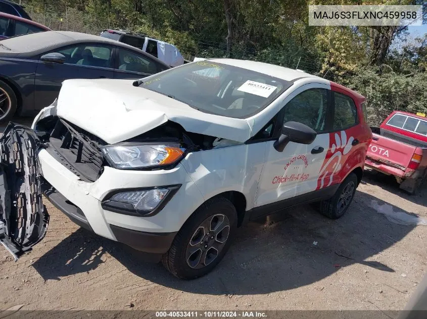 2022 Ford Ecosport S VIN: MAJ6S3FLXNC459958 Lot: 40533411