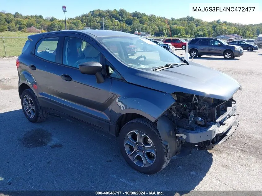 2022 Ford Ecosport S VIN: MAJ6S3FL4NC472477 Lot: 40546717