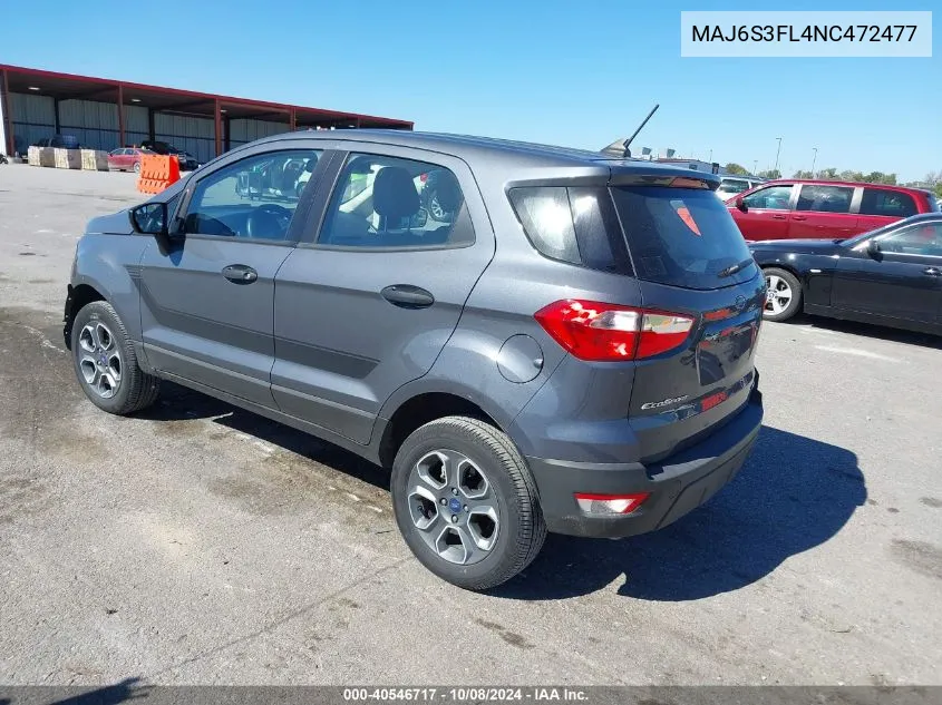 2022 Ford Ecosport S VIN: MAJ6S3FL4NC472477 Lot: 40546717