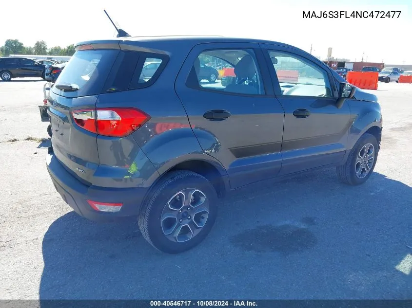 2022 Ford Ecosport S VIN: MAJ6S3FL4NC472477 Lot: 40546717