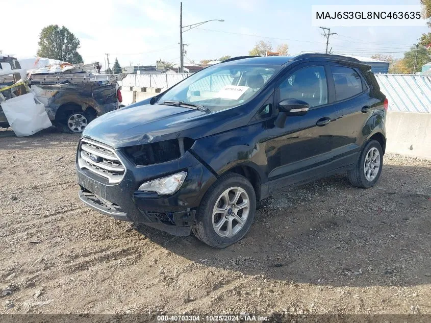 2022 Ford Ecosport Se VIN: MAJ6S3GL8NC463635 Lot: 40703304