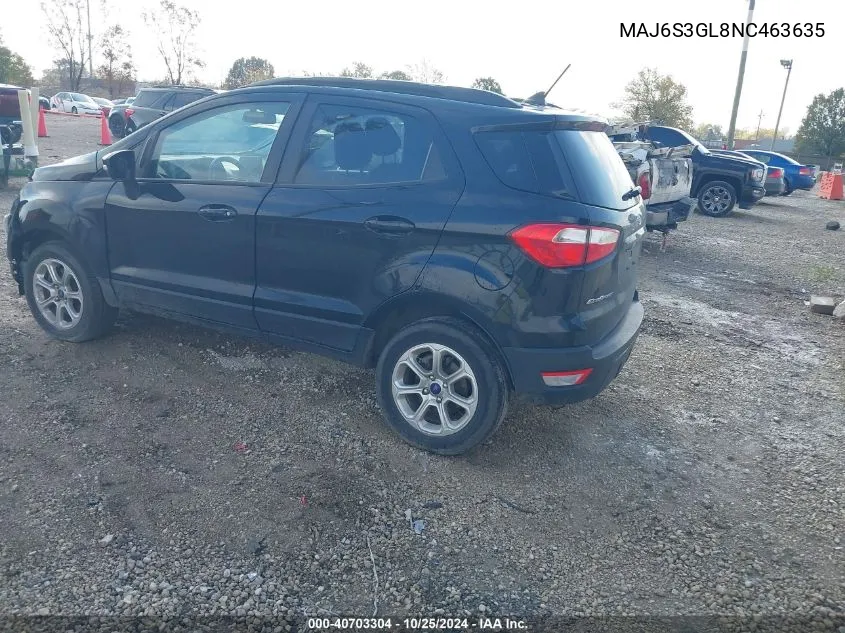 2022 Ford Ecosport Se VIN: MAJ6S3GL8NC463635 Lot: 40703304