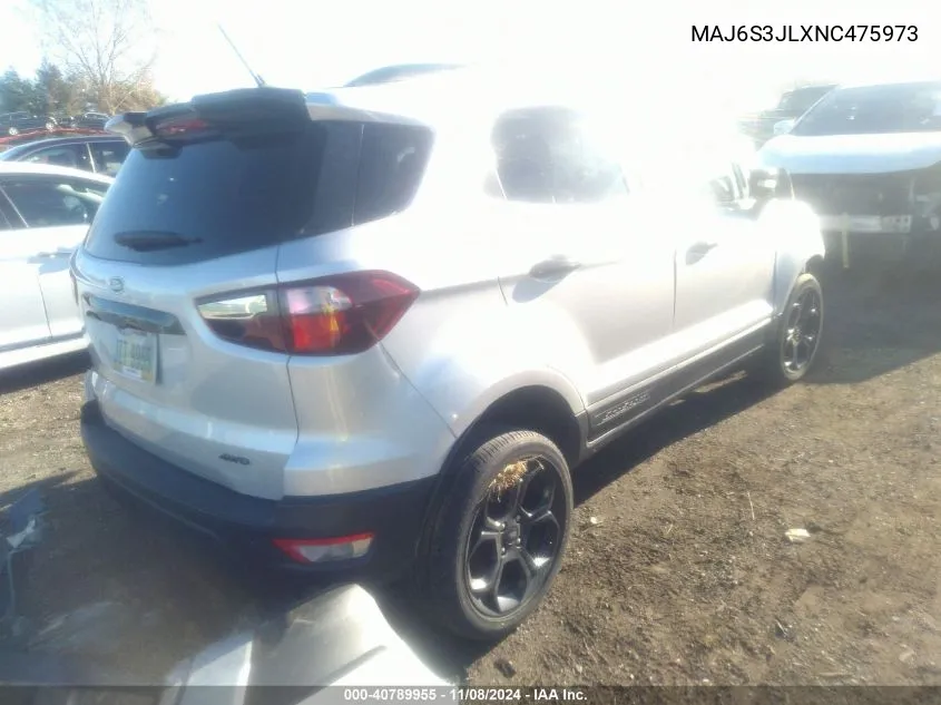 2022 Ford Ecosport Ses VIN: MAJ6S3JLXNC475973 Lot: 40789955