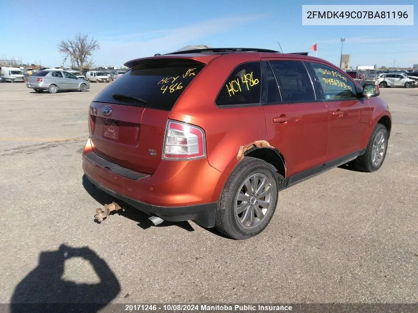 2FMDK49C07BA81196 2007 Ford Edge Sel