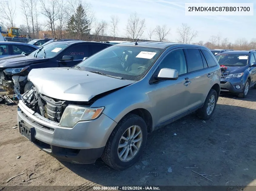 2007 Ford Edge Sel VIN: 2FMDK48C87BB01700 Lot: 38833687