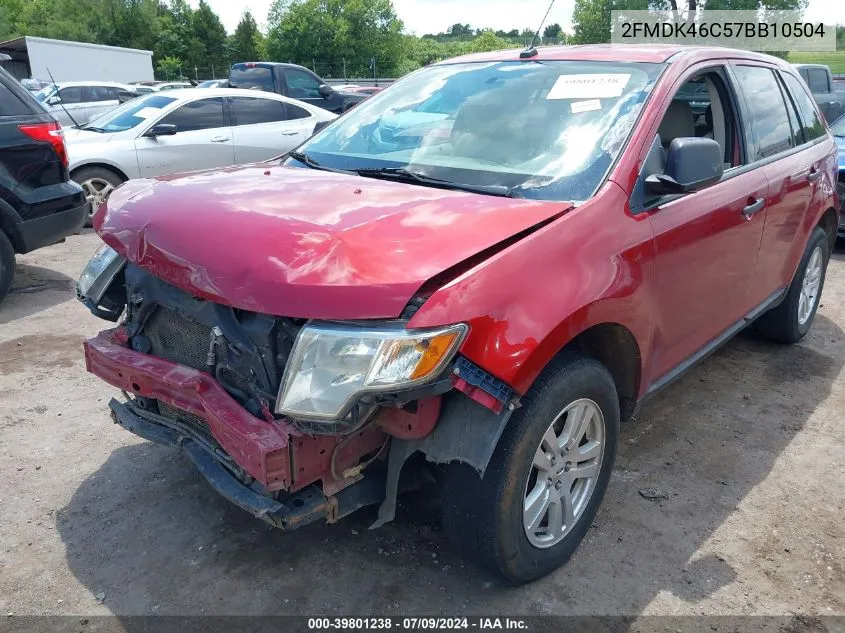 2FMDK46C57BB10504 2007 Ford Edge Se