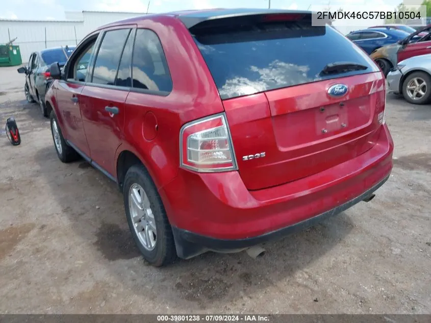 2007 Ford Edge Se VIN: 2FMDK46C57BB10504 Lot: 39801238