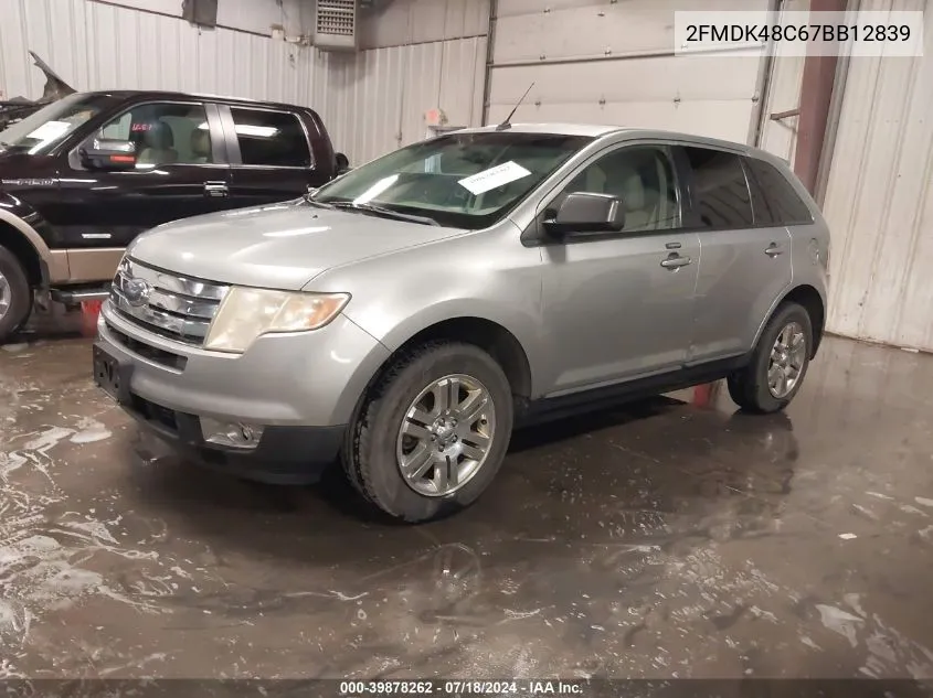 2007 Ford Edge Sel VIN: 2FMDK48C67BB12839 Lot: 39878262