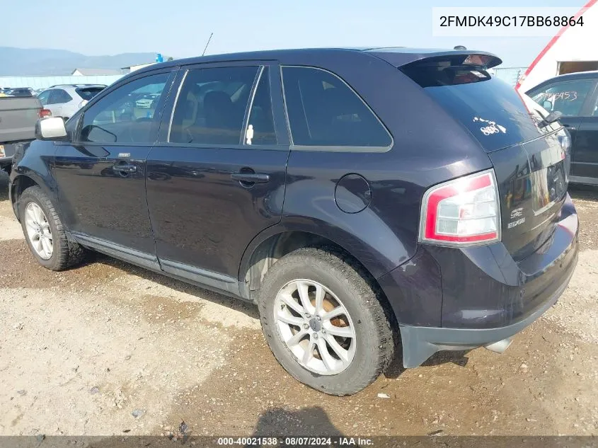 2007 Ford Edge Sel Plus VIN: 2FMDK49C17BB68864 Lot: 40021538