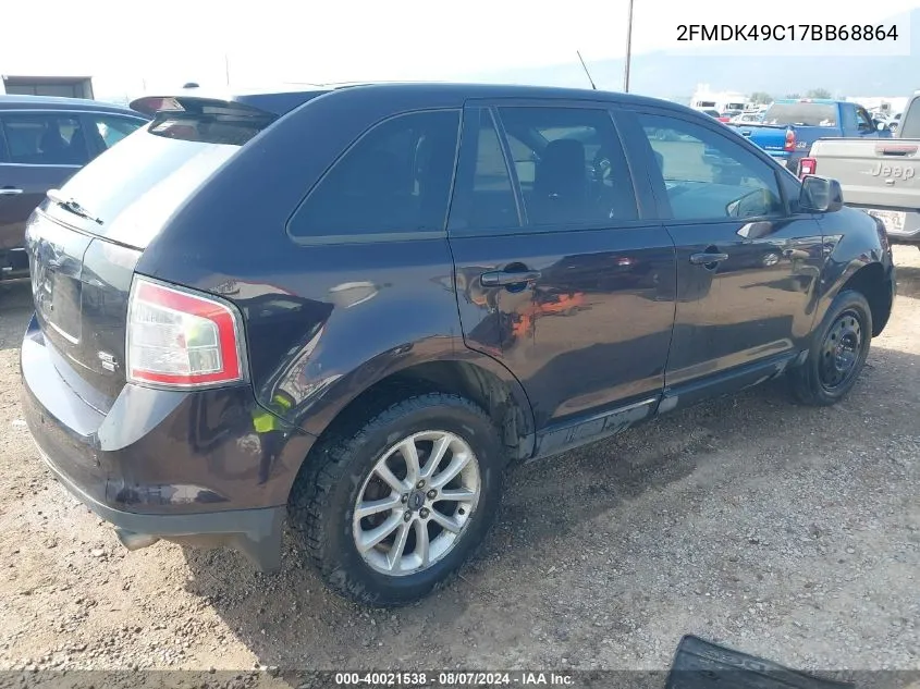 2007 Ford Edge Sel Plus VIN: 2FMDK49C17BB68864 Lot: 40021538