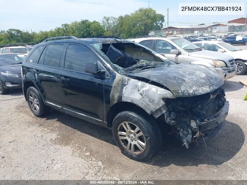 2007 Ford Edge Sel VIN: 2FMDK48CX7BB41924 Lot: 40085048