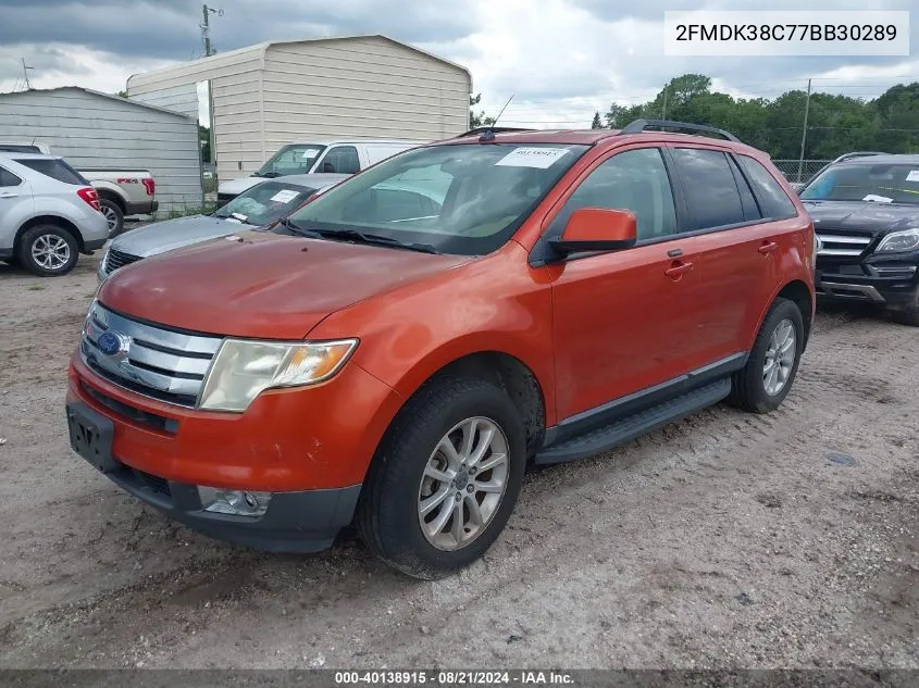 2007 Ford Edge Sel VIN: 2FMDK38C77BB30289 Lot: 40138915