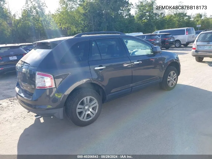 2007 Ford Edge Sel VIN: 2FMDK48C87BB18173 Lot: 40206543