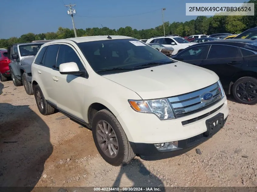 2007 Ford Edge Sel Plus VIN: 2FMDK49C47BB36524 Lot: 40234410