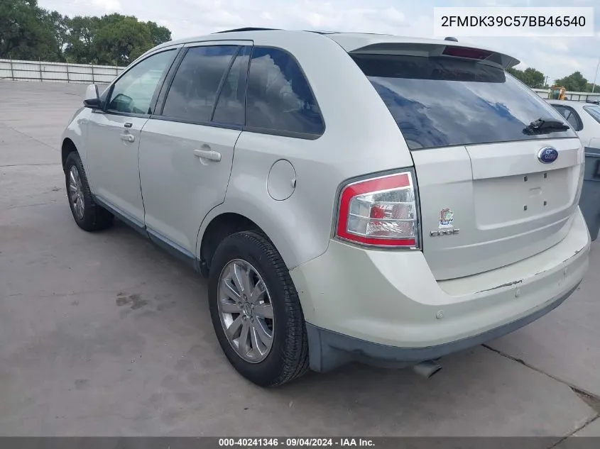 2007 Ford Edge Sel Plus VIN: 2FMDK39C57BB46540 Lot: 40241346