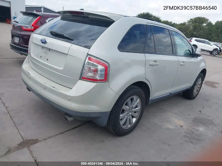 2007 Ford Edge Sel Plus VIN: 2FMDK39C57BB46540 Lot: 40241346