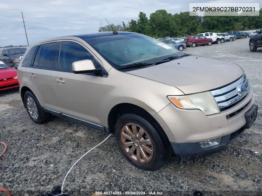 2FMDK39C27BB70231 2007 Ford Edge Sel Plus