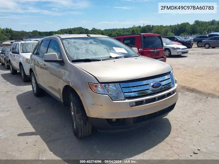 2007 Ford Edge Sel Plus VIN: 2FMDK49C97BA60783 Lot: 40274096