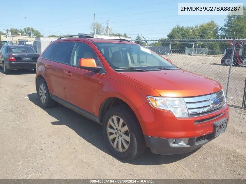 2007 Ford Edge Sel Plus VIN: 2FMDK39C27BA88287 Lot: 40304104