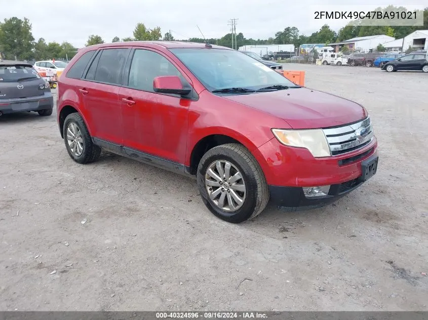 2007 Ford Edge Sel Plus VIN: 2FMDK49C47BA91021 Lot: 40324596