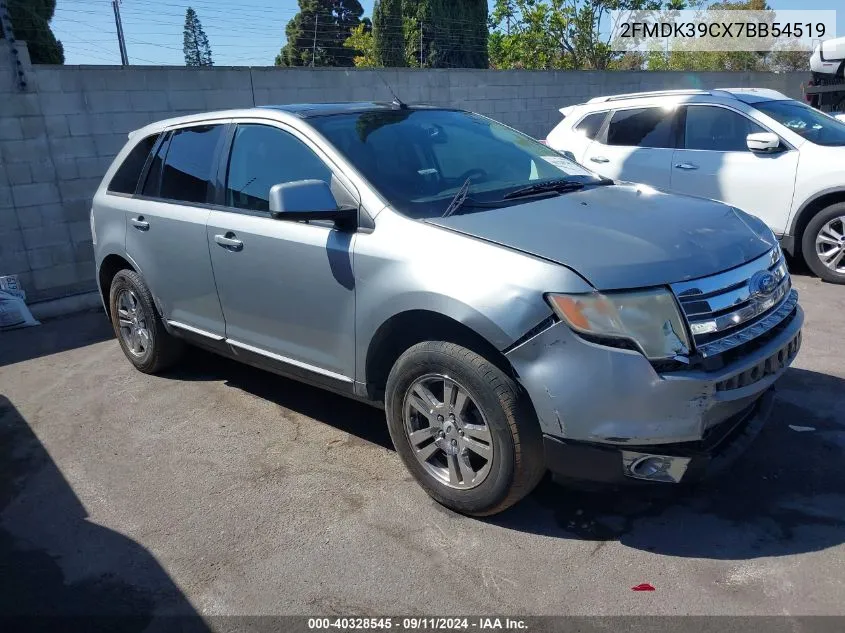 2007 Ford Edge Sel Plus VIN: 2FMDK39CX7BB54519 Lot: 40328545