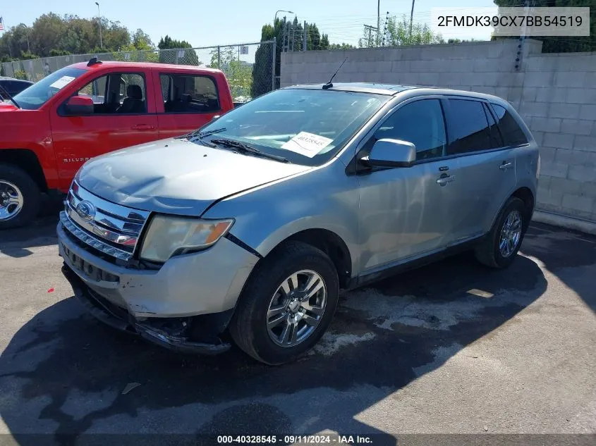 2007 Ford Edge Sel Plus VIN: 2FMDK39CX7BB54519 Lot: 40328545