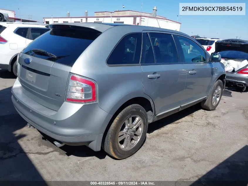 2007 Ford Edge Sel Plus VIN: 2FMDK39CX7BB54519 Lot: 40328545