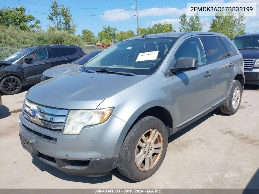 2007 Ford Edge Se VIN: 2FMDK36C67BB33199 Lot: 40341033