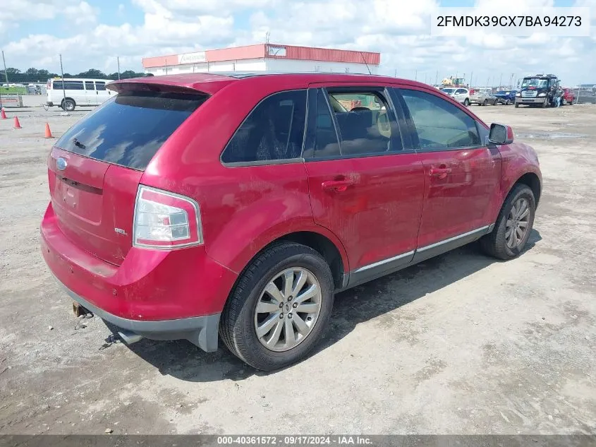 2007 Ford Edge Sel Plus VIN: 2FMDK39CX7BA94273 Lot: 40361572